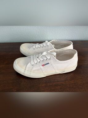Superga White Canvas Low-Top Sneakers